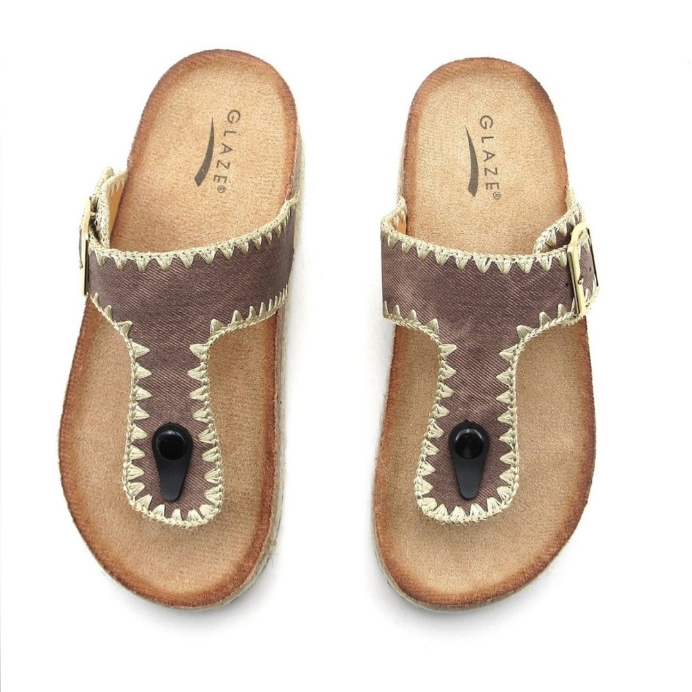 Glaze Kids Tan and Cream Sandals